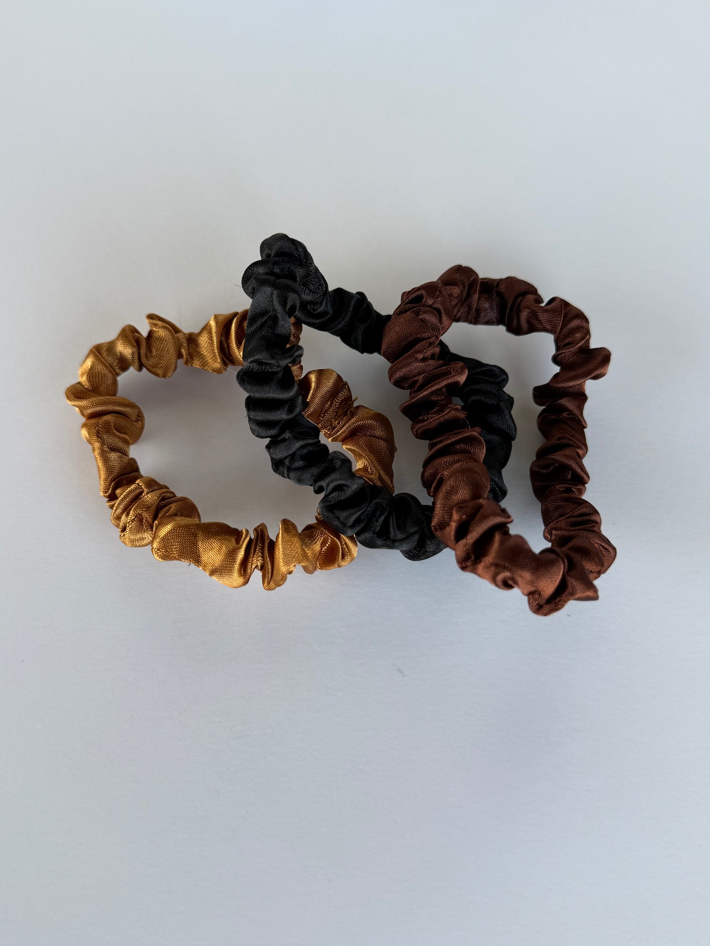 Dark Neutrals | Slim Satin Scrunchies